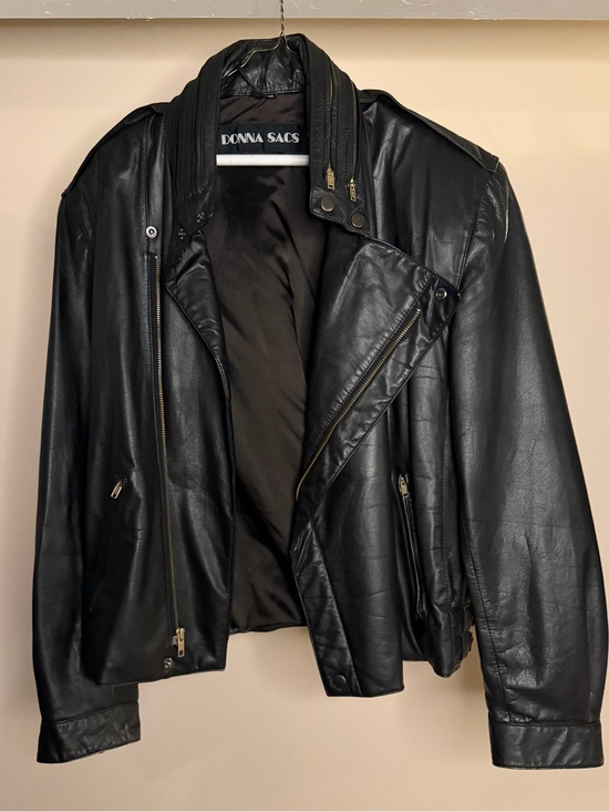 Other - Vintage Donna Sacs Black Leather Moto Jacket